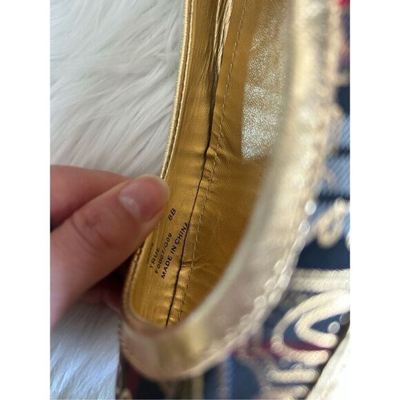 EUC Coach Women's Gold and Black Ballet Flats, size 8 - Picture 3 of 5